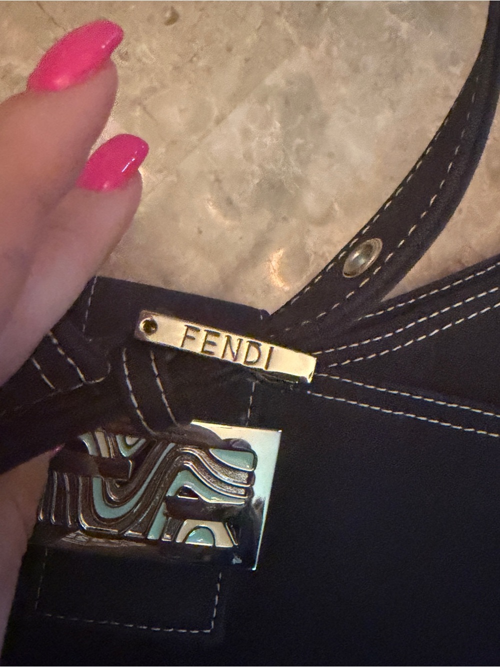 Fendi Denim Mama Baguette vintage handbag. Authentic!! - Picture 10 of 17
